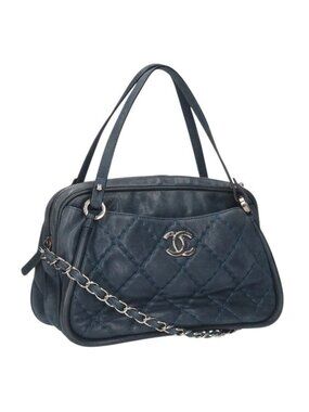 Chanel Quilted Suede Leather Chain Shoulder Bag